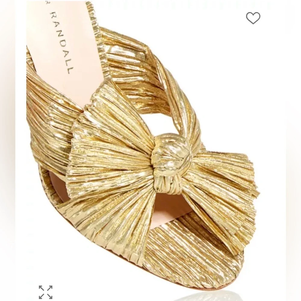 NWOB Loeffler Randall Penny Pleated Heels slides 7.5